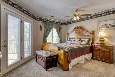 Triple the Mountain View upper level bedroom one with king size bed