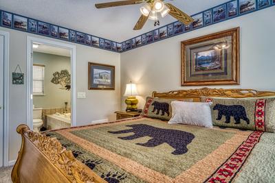 Triple the Mountain View upper level bedroom two with king size bed