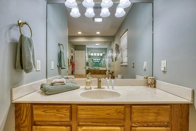 Triple the Mountain View upper level bathroom two with single vanity