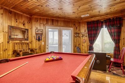 Triple the Mountain View game room with pool table and cocktail style arcade game