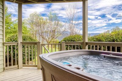 Triple the Mountain View lower level deck with hot tub and mountain views