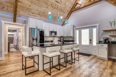 Mountain Lake Home bar top and fully furnished kitchen