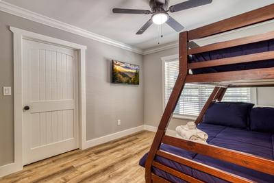 Mountain Lake Home bunk beds and 44 inch TV
