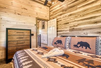 Honey Bear upper level bedroom three with a king size bed