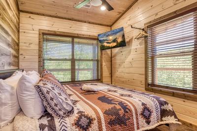 Honey Bear upper level bedroom three with a king size bed