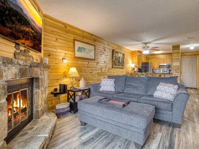 Ober the Rainbow living room and kitchen