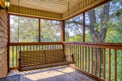 Whispering River swing on main level screened in back deck