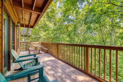 Forest Hollow main level deck with Adirondack chairs