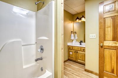 Forest Hollow lower level bathroom with tub/shower combo