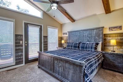 The Playful Bear main level bathroom two with king size bed