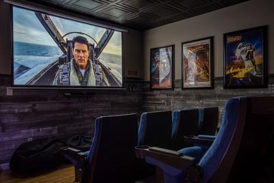 The Playful Bear lower level theater room