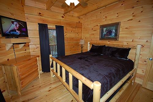 King Log Bed in Master w/TV