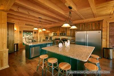 Large dining area in A View For All Seasons cabin near Gatlinburg