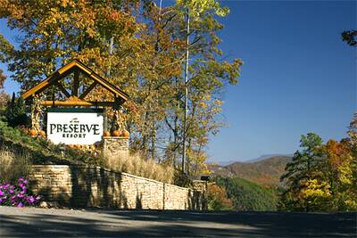 Entrance to The Preserve Resort in Wears Valley