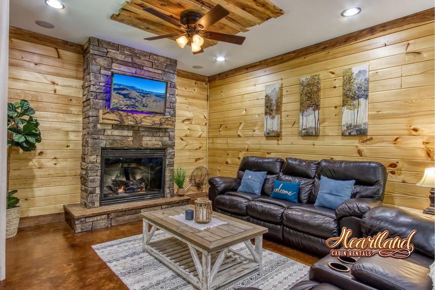 The Creek House Cabin Rental Gas Fireplace