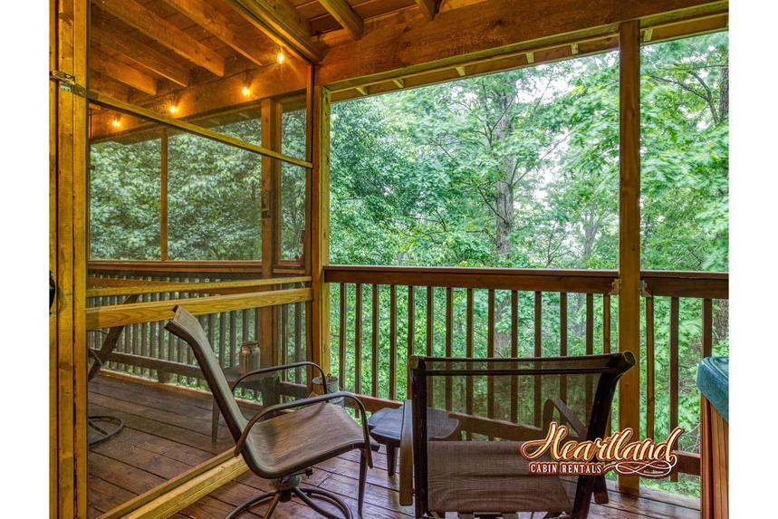 sitting area next to hot tub