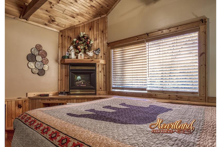 Fireplace in bedroom