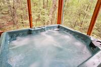 Bubbling hot tub on the deck