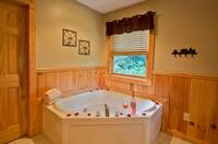 Amazing Views jacuzzi tub in Master Bedroom of this Gatlinburg cabin rental