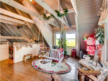 Upstairs loft area with swing and Christmas decorations