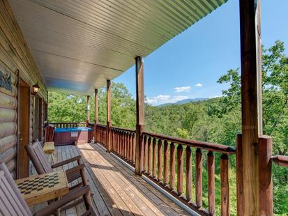 Deck with relaxing hot tub