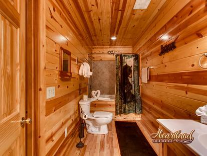 Spacious bathroom of this 3 bedroom cabin near Gatlinburg