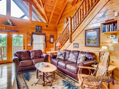 Living room with views of the Smoky Mountains