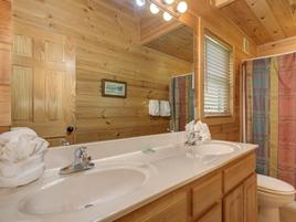Top level, Master bathroom at Topsy  in Pigeon Forge TN