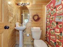 Lower Level bathroom at Topsy  in Pigeon Forge TN