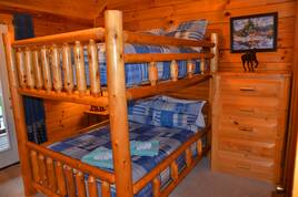 Top Level set of queen size bunk beds