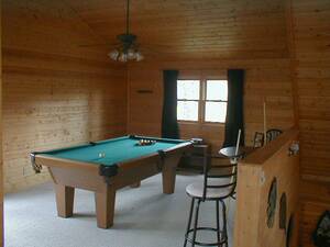 Knotty and Nice cabin pool table