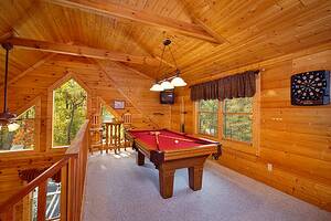 Sunset Mountain cabin pool table