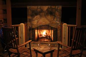 Romantic Outdoor Fireplace