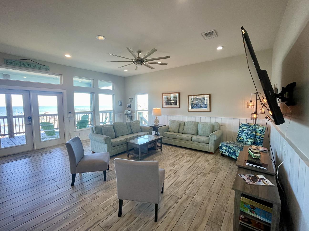Coastal living room with ocean views
