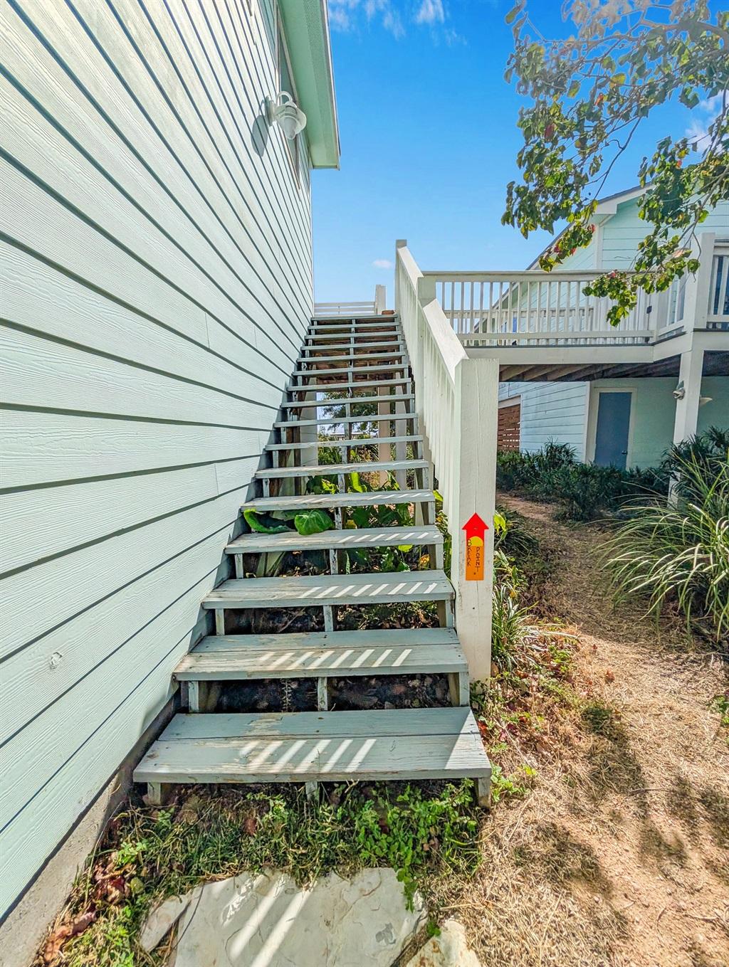 Up the stairs to get to the home