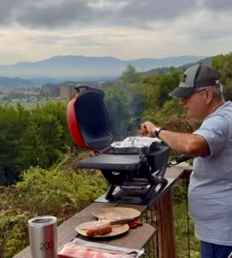 THE PERFECT SPOT ON THE UPPER DECK TO USE YOUR PERSONAL GAS WEBER GRILL FOR COOK OUTS BY THE FIRE WITH THE BEST VIEWS