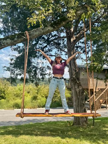 4 PERSON SWING AT SANCTUARY TREEHOUSE RESORT - BE SURE TO BRING YOUR CAMERA FOR PHOTO OPPORTUNITIES ALL OVER OUR 40 ACRES
