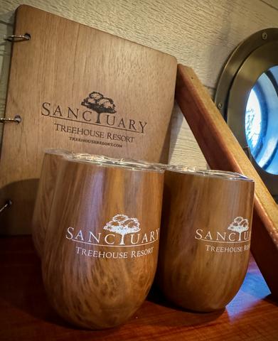 TREEHOUSE BOOK WITH ALL THE AREA INFORMATION YOU WILL NEED - WINE/COFFEE TUMBLERS PROVIDED