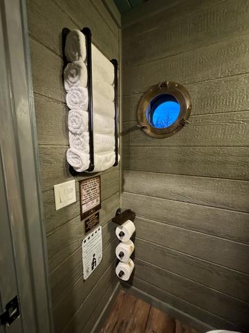 PRIVATE TOILET CLOSET - PORT HOLE WINDOW - BATH/HAND TOWELS & WASH CLOTHS & PAPER PRODUCTS PROVIDED