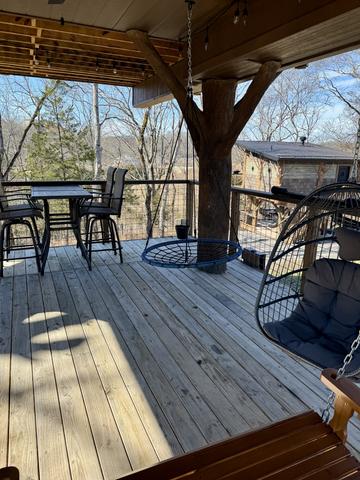 LOWER DECK VIEW - AMONG THE WILDFLOWERS TREEHOUSE - SEVIERVILLE, PIGEON FORGE, GATLINBURG