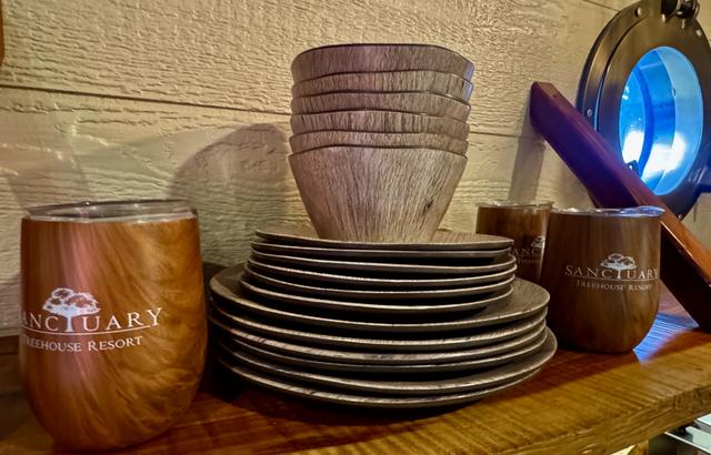 DISHES - WINE/COFFEE TUMBLERS - UTENSILS - COOKING/CLEANING SUPPLIES - PROVIDED