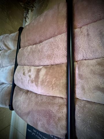 OUTDOOR BLANKETS PROVIDED FOR THOSE COZY FIRESIDE NIGHTS