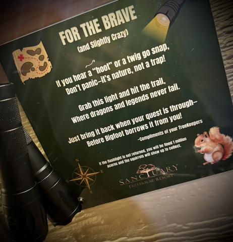 1-MILE INTERACTIVE SCAVENGER HUNT INCLUDED WITH EVERY STAY - WE PROVIDE THE MAP, COMPASSES, AND FLASHLIGHTS - YOU FIND THE TREASURE ON OUR 40 ACRES