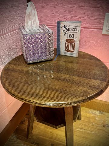 CUSTOM MADE JACK DANIEL'S WHISKEY BARREL BED SIDE TABLE - AVAILABLE FOR PURCHASE