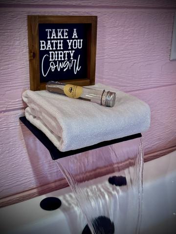 TAKE A BATH YOU DIRTY COWGIRL - PARTON MY MOUNTAINS LUXE TREEHOUSE AT SANCTUARY TREEHOUSE RESORT