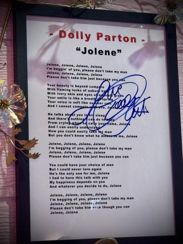AUTHENTIC AUTOGRAPHED DOLLY PARTON MEMORABILIA THROUGHOUT