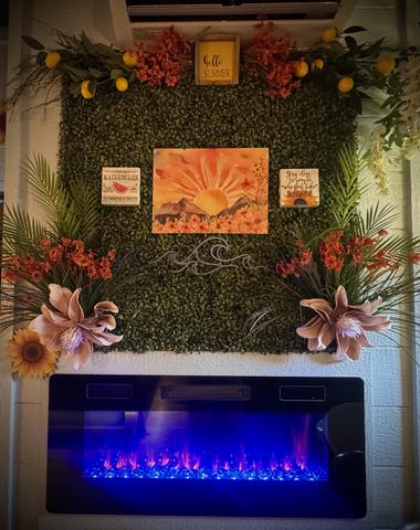 INDOOR LED FIRE PLACE - ALL FOUR SEASONS IN ONE ROOM - SUMMER, SPRING, FALL, & WINTER