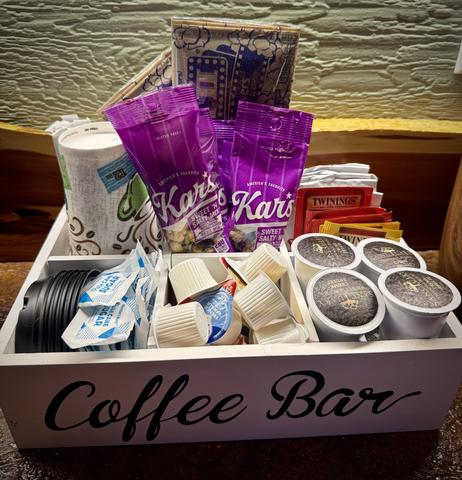 STOCKED COFFEE CADDY INCLUDED WITH EVERY STAY