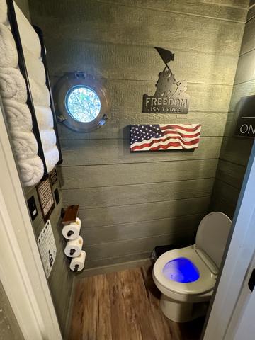PRIVATE TOILET CLOSET - HAVE YOU HEARD ABOUT OUR HEATED & LIT TOILET SEATS? AKA "THE THRONE" - THIS IS SURE TO BE YOUR NEW FAVORITE THING!