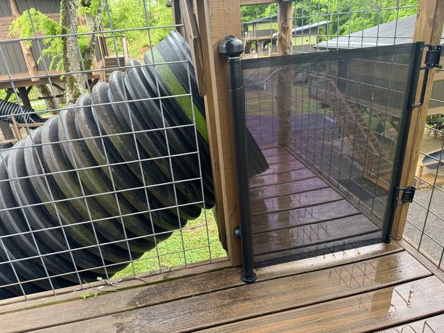 FOR SAFETY, WE HAVE ADDED A SCREEN AT THE TOP OF THE 20-FOOT SLIDE